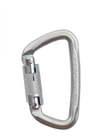 Karabinek stalowy Climbing Technology D-Shape Steel Twist Lock - zinc plated