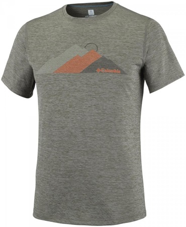 Koszulka męska Columbia Zero Rules Short Sleeve Graphic Shirt - Cypress Heather, Tri Peak